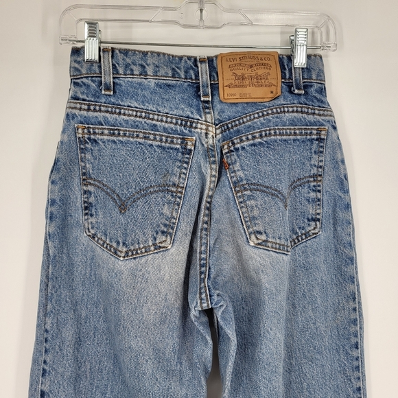 Vintage Levis 950 High Rise Straight Leg Blue Jeans Distressed Denim Size 24 - Picture 9 of 10